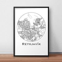 Plakat Reykjavik Island Minimalist Map - City Map, Dekoration, Geschenk