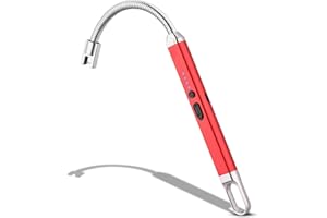 MEIRUBY Lighter Electric Lighter Candle Lighter Rechargeable USB Lighter Arc Lighters for Candle Camping BBQ (Red)