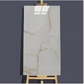 UKAB DEKOR Kendinden Yapışkanlı Bej Mermer G&ouml;r&uuml;n&uuml;ml&uuml; Dekoratif Pvc Duvar Paneli 30x60 cm (0,18 m&sup2;) Bej 30 x 61
