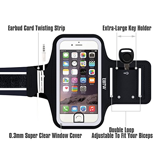 Brazalete deportivo para iPhone 7 Plus  EOTW Bandas para el brazo con bolsillo para llaves  auriculares  tarjetas y m  viles hasta 5 5 pulgadas  Perfecto para running jogging Gimnasio 