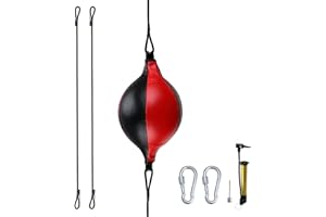 HUINING - Palla da boxe universale a doppia punta, in pelle, per MMA Muay Thai