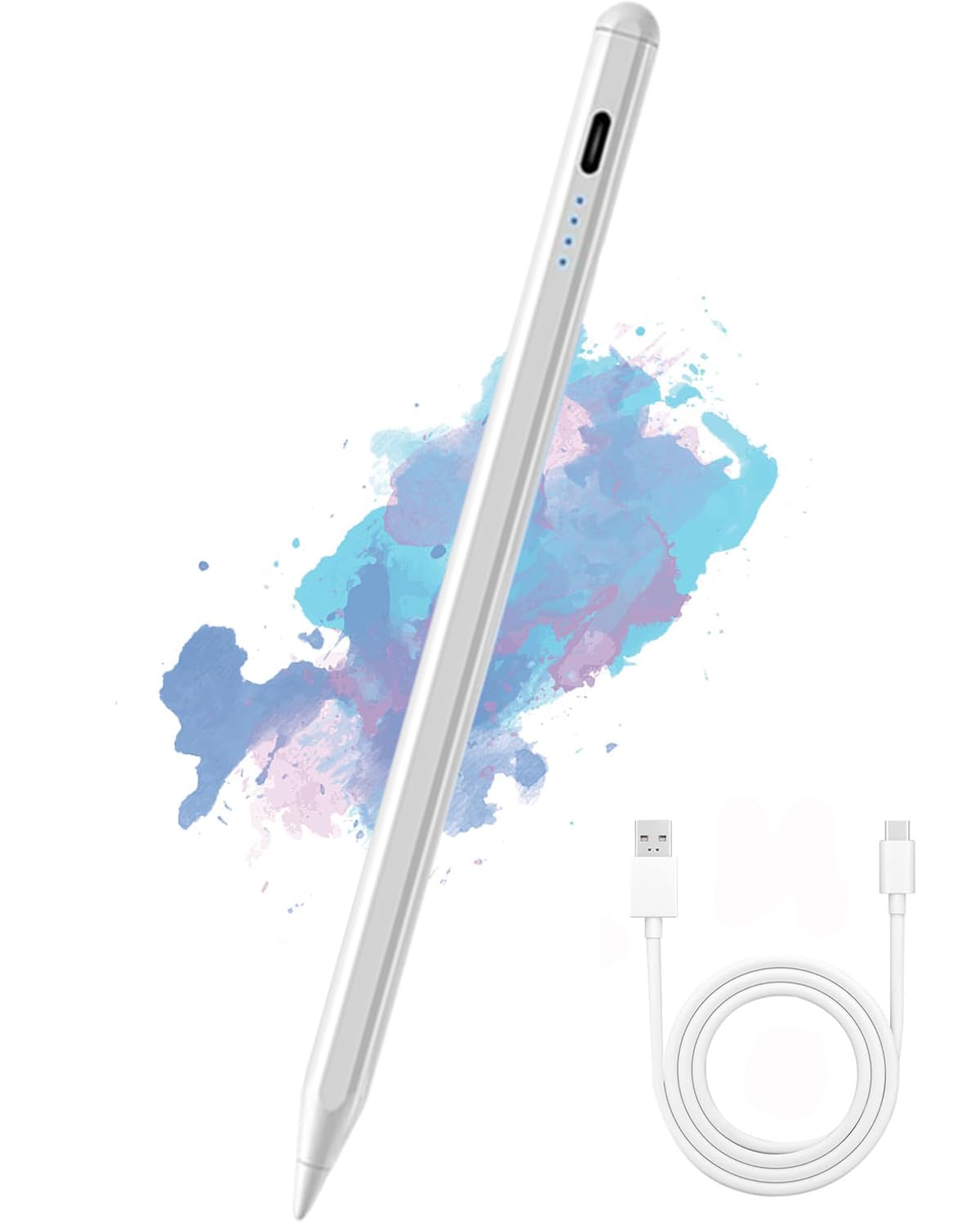 Non-Bluetooth Universal Stylus Pen, Stylus for Android and iPhone, Ultra High Precision & Sensitivity Type-C Charging Magnetic Adsorption Stylus Pencil for Ipad and Samsung Tablet and Phone (White)