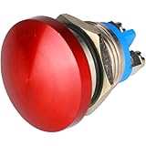 Guuzi 16mm 3V/6V/12V/24V/48V/110V/220V Interrupteur à Bouton-Poussoir Momentané Tête de Champignon en Métal Bouton de Démarra