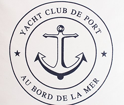 Kissenbezug Detlef 40x40cm Kissenhülle maritim Yacht Club Lounge Anker Sommer blau weiß gestreift Leinen Leinenoptik Dekokissen - 2