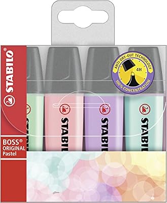 STABILO BOSS ORIGINAL Pastel - Pochette de 4 surligneurs - Coloris assortis