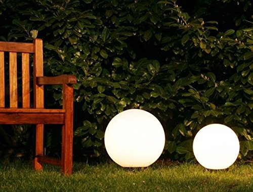 Kugelleuchten Set: 40 cm, 50 cm Durchmesser jeweils mit Erdspiess und je 5 Metern Zuleitung im Lieferumfang - 2