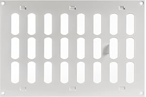 Repa Market 12" x 8" Inch (Outer Dimensions) White Adjustable Air Wall Vent Cover - Indoor Outdoor Metal Grille Heating Cooling Ventilation for Home Garage Shed Open and Close Register (300 x 200 mm)