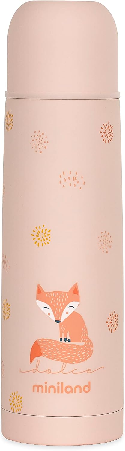 Miniland Termo Bebé para Líquidos 500 ml de Acero Inoxidable, Mantiene Temperatura más de 24h Frío y Calor, Cierre Hermético y Sistema Antigoteo | Candy