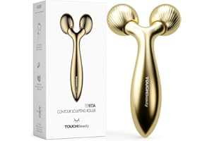 TOUCHBeauty 3D Rouleaux Massage des Visage, Masseur de Levage du Visage, Soin de la peau Visage Corps Masseur pour Massage Facial, Raffermissement de la peau AG-1613A(Golden)