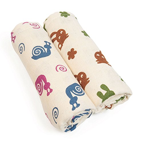 Grünspecht 563-V1 Bio-Mullwindeln, 100 Prozent Bio-Baumwolle, 70 x 70 cm, (2 Tücher) - 2