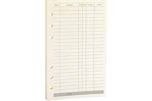 A6 Planner Inserts Binder Refill Paper,for Filofax/6 Ring Notebook Budget Binders, 45 sheets/90pages, 100Gsm Quality, Harphia (A6 3.74 x 6.77'',Finance)