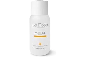 LA ROSA PRODUCTOS PROFESIONALES LaRosa ACETONE Gel Polish Remover 100% PURE Acetone Nail Polish Remover, nail glue remover for false nails and acrylic, pleasant Lemon aroma 150 ml