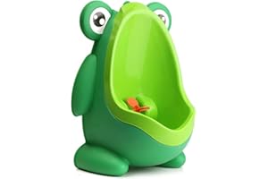 AAHO IT'S ALL ABOUT HOME Urinoir amusant grenouille pour garçon, apprentissage de la propreté pour enfants, avec moulin à vent rotatif, hauteur réglable, facile à nettoyer, lavable (vert)