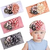Adecuado para: Banda elástica que podría adaptarse a niños pequeños, bebés, niñas, niñas pequeñas. La moda y el diseño clásico de las cintas para la cabeza son geniales para casi todas las ocasiones. La mejor opción de regalo para bebés bebés pequeños y accesorios perfectos para el cabello para la fotografía de bebés.