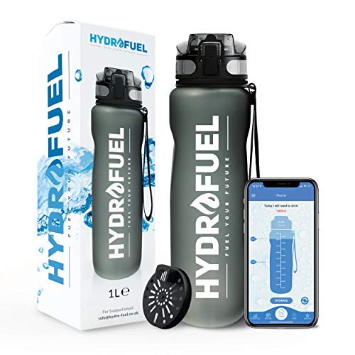 HydroFuel™ Sports Water Bottle 1 Litre - FREE Motivational Hydration Reminder APP + Times To Drink HydroFuel™ Sports Water Bottle 1 Litre - FREE Motivational Hydration Reminder APP + Times To Drink