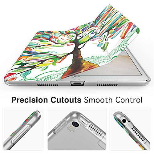 MoKo Hülle für iPad Pro 10.5 Zoll 2017 – PU Leder Tasche Schutzhülle Schale Smart Case mit Translucent Rücken Deckel, mit Auto Schlaf / Wach Funktion und Stanfunktion für Apple iPad Pro 10.5 Tablet, Glück Baum - 7