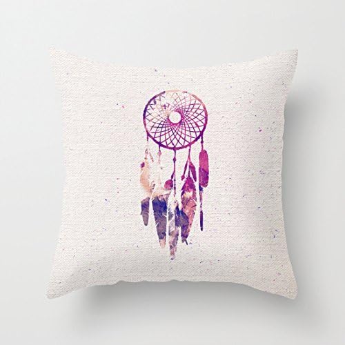 Girly Pink Purple Dream Catcher Beautiful Throw Pillows for Girls Decorative Pillow Covers with Zip Pillowcase 18 x 18