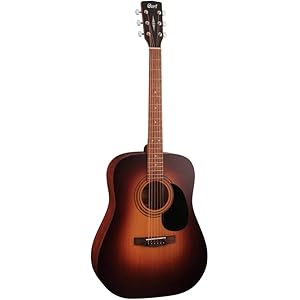 Cort AD810 SSB Sunburst Acoustic Guitar – Dreadnought Body, Spruce Top, Mahogany Neck, Rosewood Fretboard & Scooped Bridge for Versatile Playability
