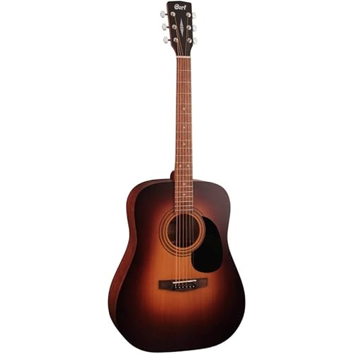 Cort AD810 SSB Sunburst Acoustic Guitar – Dreadnought Body, Spruce Top, Mahogany Neck, Rosewood Fretboard & Scooped Bridge for Versatile Playability