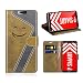 Produktbild Mobesv Smiley Huawei P SMART Wallet Handyhülle Lederhülle Ledertasche für Huawei P SMART Tasche Hülle Leder, Oliv/Schwarz