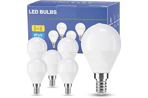 EX UP Lampadine a Led Luce Naturale Attacco Piccolo,G45 6W,E14 SES Base Classic Bulbo risparmio energetico(Equivalenti 40W), Non Dimmeriabile Nessun Sfarfallio Lampada Pacco da 6