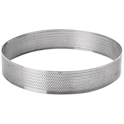 Lacor 68554 Cercle Rond perforé d24cmh3,5cm, Acier Inoxydable, Gris, 24 cm
