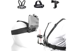 YHTSPORT Sangle de Poitrine pour Téléphone Portable et Gopro, Compatible avec IPhone, Samsung, Huawei et Autres Téléphones 2,17-3,94 Pouces, Compatible avec Gopro et Caméras d'action.