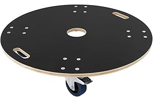 ECD Germany Carrello da Trasporto per Mobili Elettrodomestici Rotondo Ø 77 x 14,5 cm con 4 Ruote Girevoli 2 Freni capacità di Carico Max 800 kg Piattaforma per Carichi Pesanti