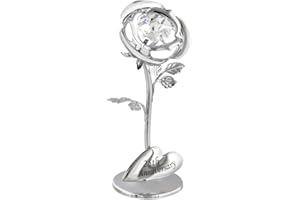 Haysom Interiors Modern 25th Anniversary Silver Plated Flower with Clear Swarovski Crystal Bead by Happy Homewares