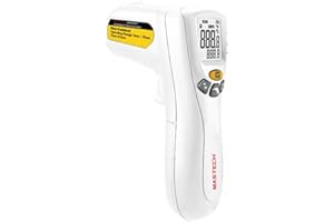Mastech MS6592P Termómetro infrarrojo digital con 2 funciones, medición temperatura sin contacto de personas (entre 32º-42º) 
