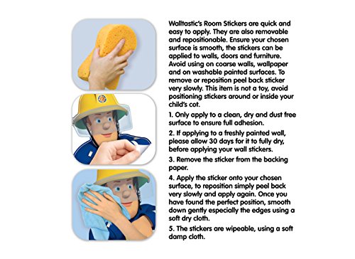 Walltastic 44333 Sam, der Feuerwehrmann, großer Figuraufkleber, Vinyl, bunt, 7 x 7 x 52,5 cm - 6