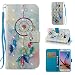 Produktbild Samsung Galaxy S6 Hülle Leder Flip Case, QFUN Glitzer 3D Muster Design PU Leder Tasche Schutzhülle Bookstyle Klappbar Brieftasche Lederhülle Magnetverschluss Standfunktion Klapphülle mit Kartenfach Stoßfest Anti-Rutsch Vollschutz 360 Grad Komplettschutz Bumper Cover und Schutzfolie für Samsung Galaxy S6 - Bunt Traumfänger