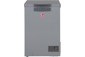 Hoover 133L Gross Capacity - Single Door Low Frost Chest Freezer, High Energy Efficiency Cooling System, Adjustable Temperature, Silent Operation, Grey Finish, 1 Year Warranty – HCF-K133-GR