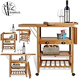 Kesser® Bambus Küchenwagen ✓ Küchenschrank ✓...