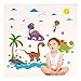 Produktbild QTZJYLW Kreative Hoom Decor Cartoon Dinosaurier Creek Muster Kinderzimmer Boden Wandaufkleber (60 × 90 Cm)