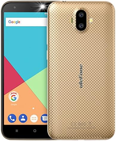 Ulefone S7 Smartphone Unlocked Android 7.0, Triple Camera 8MP+5MP+5MP, Quad Core MTK 6580 1.3GHz, Dual SIM, 5.0" Screen, 1GB RAM+8GB ROM, 2500mAh Battery, Cheap 3G SIM Free Mobile Phones (Gold)