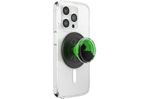 PopSockets PopGrip Round do MagSafe – pierścień adaptera do MagSafe w zestawie – rozszerzany stojak na telefon i uchwyt z wymienną górną częścią do smartfonów i etui – lampa lawowa Tidepool Absynt