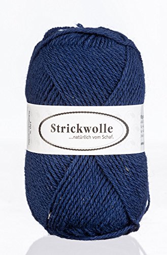 Handstrickwolle aus Schafschurwolle blau 100g