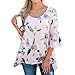 Produktbild OSYARD Damen Lässige Blumendruck Horn Ärmel Bluse Lose Top Shirt Tee(EU 42/M, Rosa)