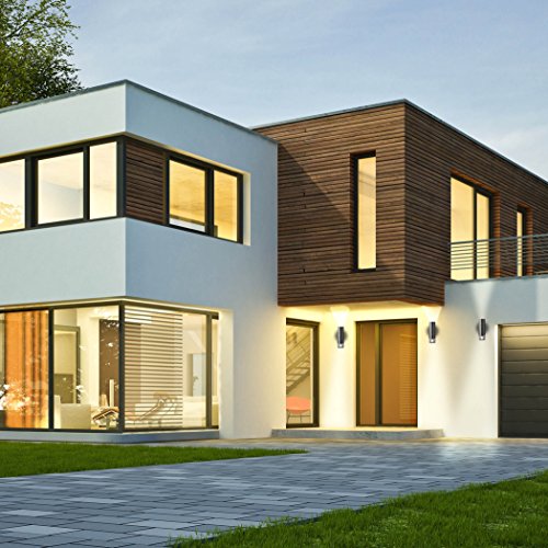 SEBSON® Aussenleuchte mit Bewegungsmelder, Wandleuchte, Edelstahl, up down, inkl. 2x GU10 LED Lampe 4W (3,5W) kaltweiß - 5