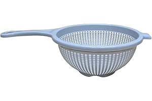 Malabsy® Plastic Colander Food Sieve Strainer for Food Draining Washing Pasta Spaghetti Rice Salad Vegetable Kitchen Cooking 22cm (Grey)