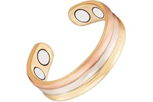 EnerMagiX Magnetic Copper Rings for Women & Men Ultra Strength Magnets 99.99% Solid Pure Copper Adjustable (0013-S)