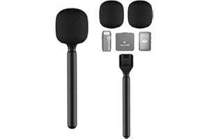 KIMYOAEE Soporte para dji Mic Mini/1/2 / Rode Wireless GO II Handle Rig Wireless Entrevista Lavalier Adaptador de micrófono de Mano para dji Osmo Pocket 3 Mic 2/Hollyland Lark M1 /C1 / 150 / Synco G1/A2