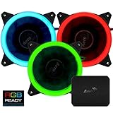 Packung mit 3 Fans 12cm mit LED-Beleuchtung RGB 3 Effekte