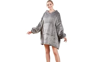 EA ARENA Hoodie Blanket,Oversized Ultra Soft Sherpa Fleece Warm Cosy Oversized Wearable Giant Sweatshirt Throw Onesize Fits All For Women Girls Adults Men Boys Kids Big Pocket