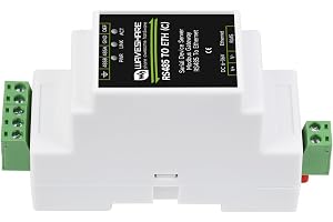 Waveshare RS485 till RJ45 Ethernet-konverteringsmodul (C), industriell järnvägsmontering RS485 seriell server med elektrisk i