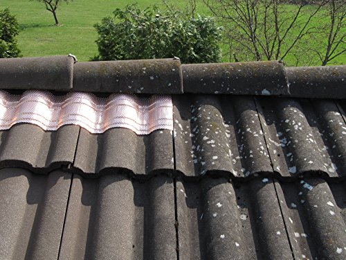 1PLUS Dach-Kupferband IMPACT, Dachschutz mit 4 Längssicken , 5 m Rolle - 2