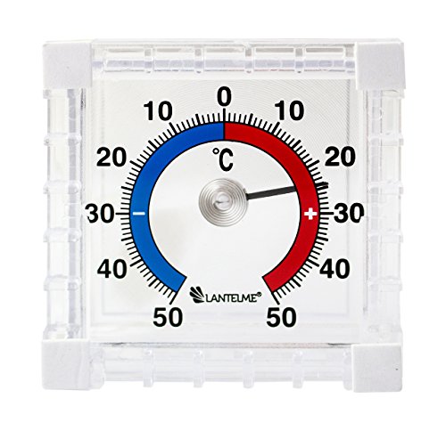 Lantelme Bimetall Fenster - Aussen - Klebe Thermometer Analog . Anzeige + / - 50 °C 2462