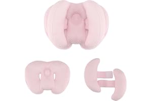 Blublu Park 2 in 1 Baby Travel Cushion, Banana Shape Adjustable Baby and Infants Neck Head Support Car Seat Insert Cushion for 3 to 12 Month, Pink