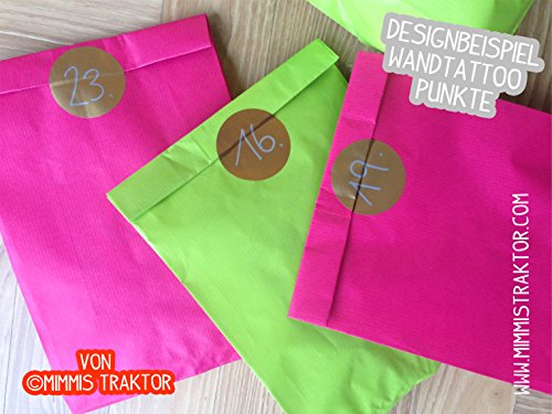 Mimmis Traktor® Wandtattoo 25 Punkte 4,5 cm GOLD matt schimmernd - 4